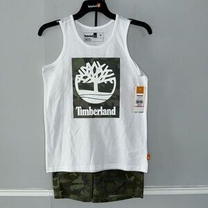 Timberland 2 Piece Set Sleeveless T-Shirt & Camo Short